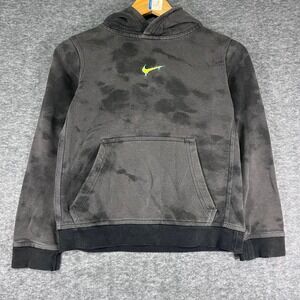 Nike Kids Peace Love Basketball Cloud Wash Hoodie Black Graphic Pullover L